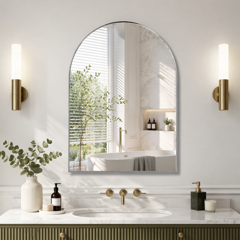 Miroir mural pour salle de bain, 30 po x 40 po, Argent