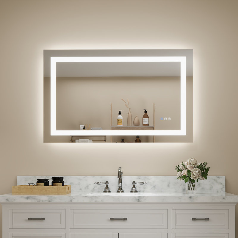 Ulrika Flat LED Mirror, Rectangle, 30" x 48"
