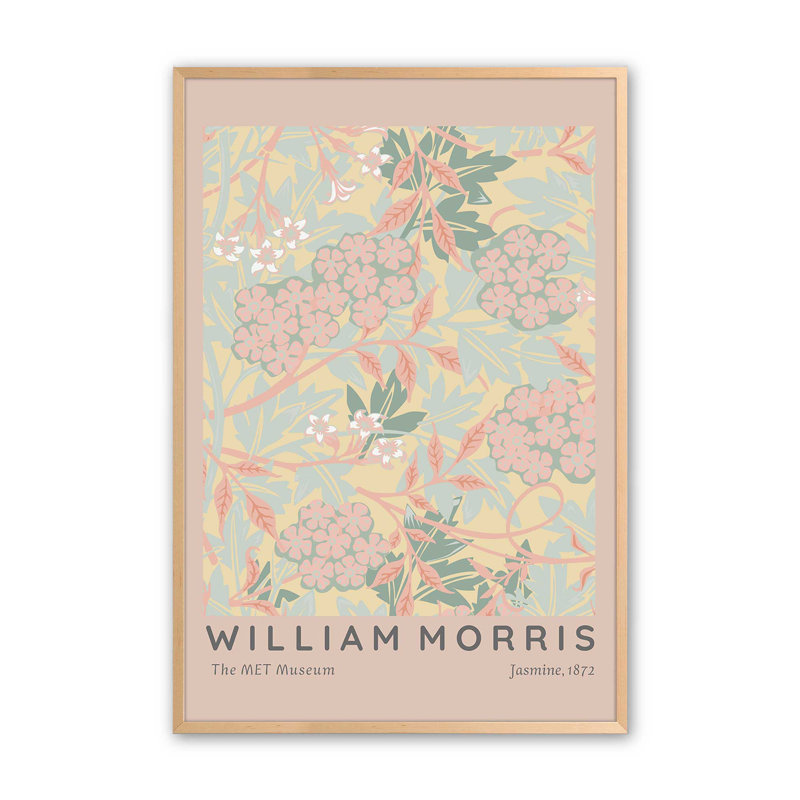 «Blush Jasmine» par William Morris, H 17 po x l 13 po, Orange, Érable brut
