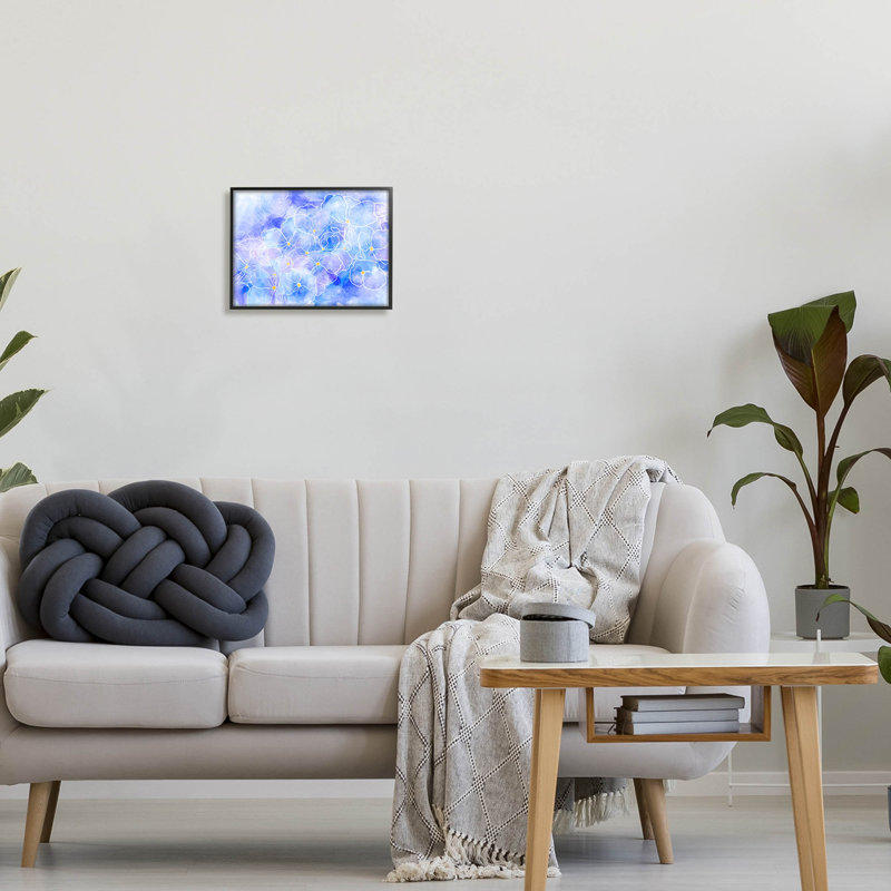 Art floral contemporain par estampe numérique par Lil 'Rue, Giclée encadrée noir minuit, H 11 po x l 14 po x P 1,5 po