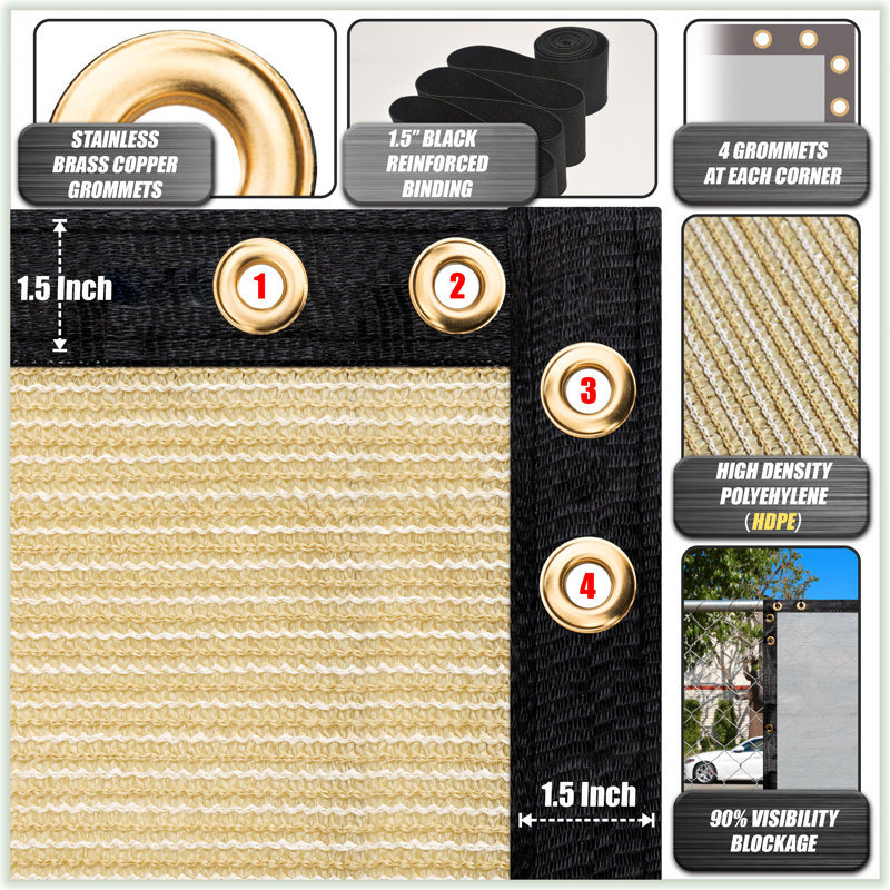 Écran d'intimité et housse en tissu Color Tree - Protection de clôture extérieure durable, résistante aux rayons UV, facile à installer
