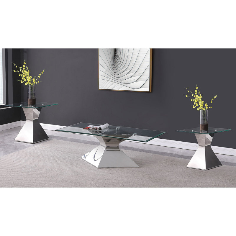 Ensemble de 3 tables basses et tables de bout rectangulaires