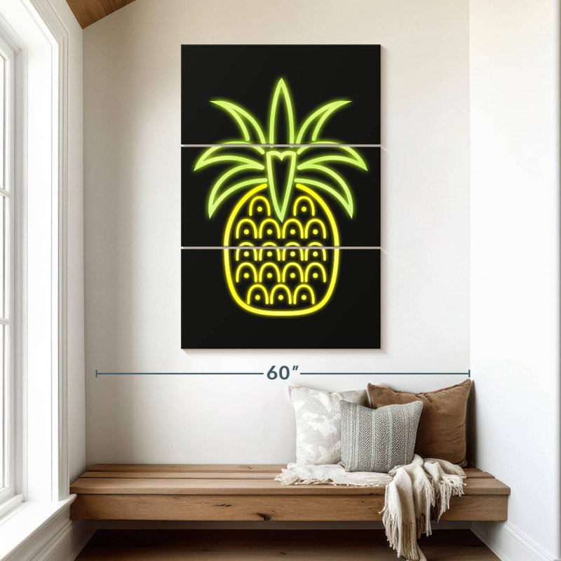 Yarlin Neon Pineapple, 50" H x 32" W