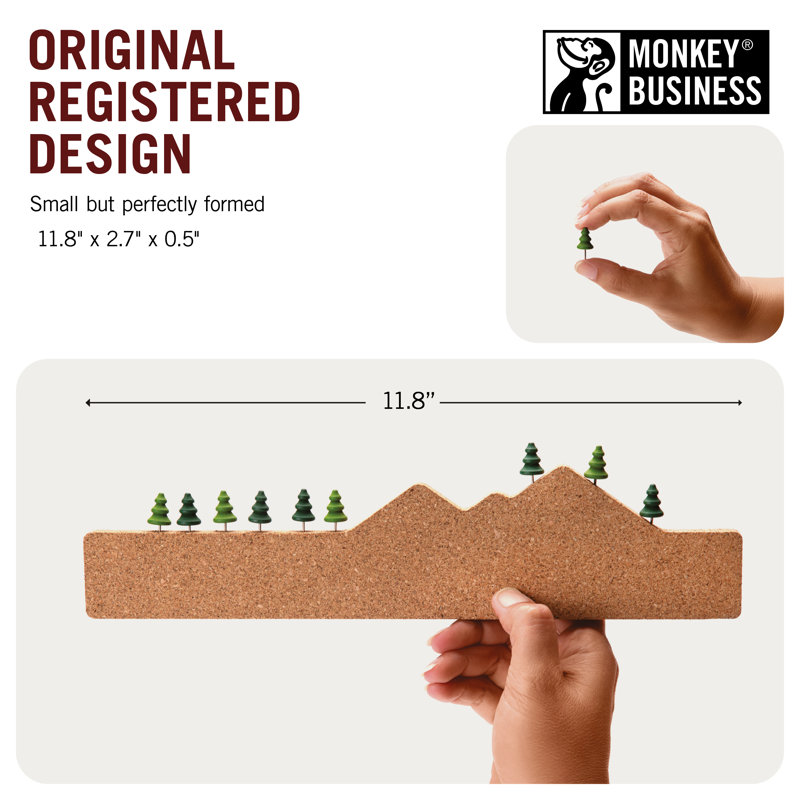 Monkey Business Memo Mountain 3 Strips - Panneau de liège avec punaises, accessoires de bureau