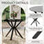 Modern Round Glass Dining Table Set with 4/6 PU Upholstered Chairs, Silver/Black/Gold Chrome Legs for Dining, Kitchen-1746981612-1746981620-1746981617
