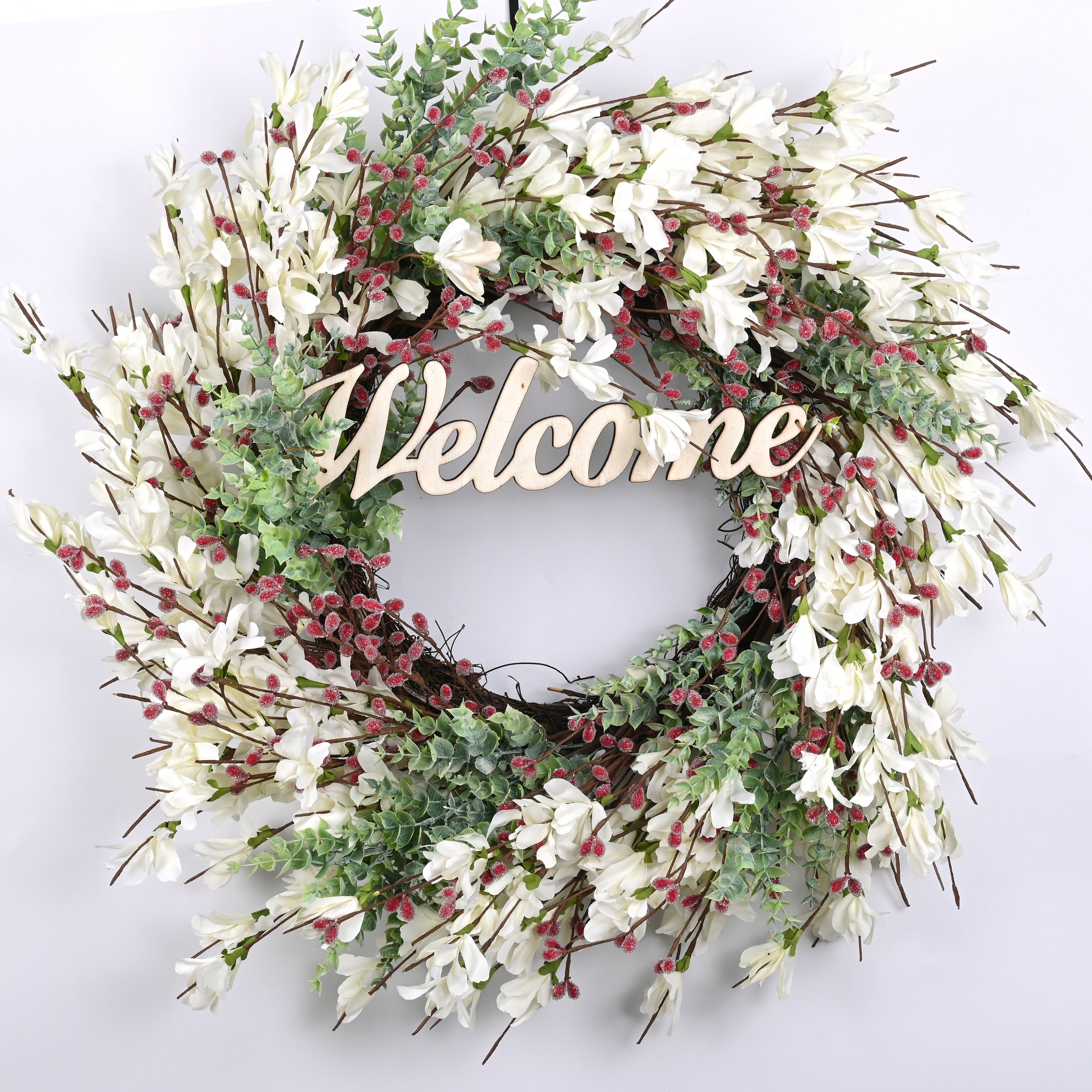 Dried Flowers and Wreaths LLC Nigella Wreath, Size: 22 inch H x 22 inch W x 5 inch D