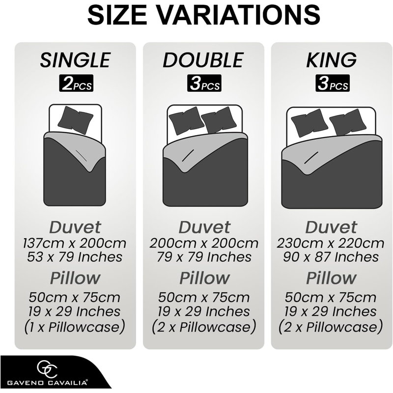 Modern Check Pattern Duvet Cover Set with Pillowcases - Made from Polycotton - Available in Single Double King Bed, Single