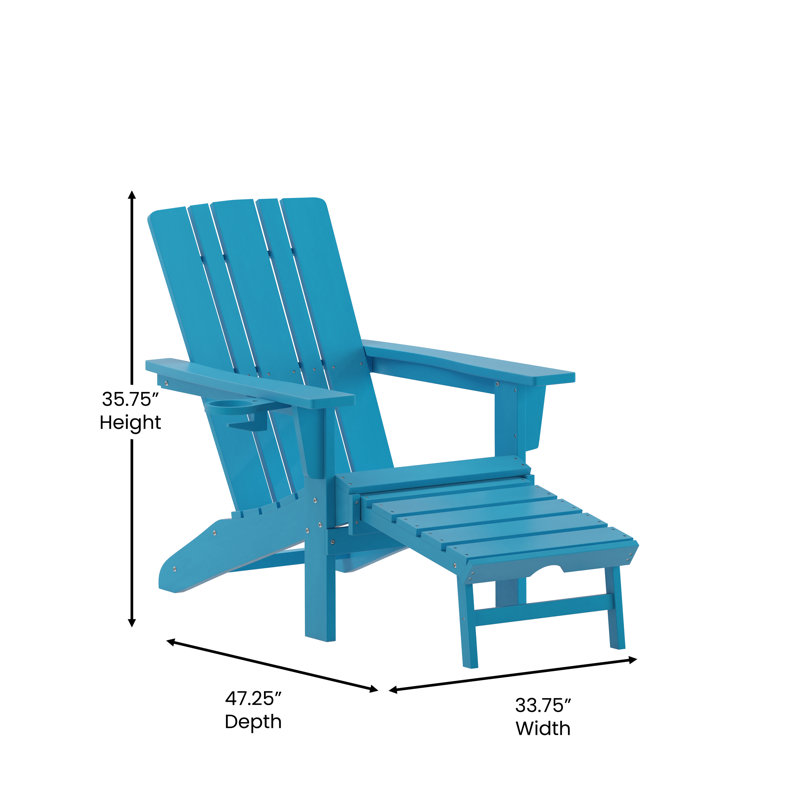 Chaise Adirondack en plastique, Bleu