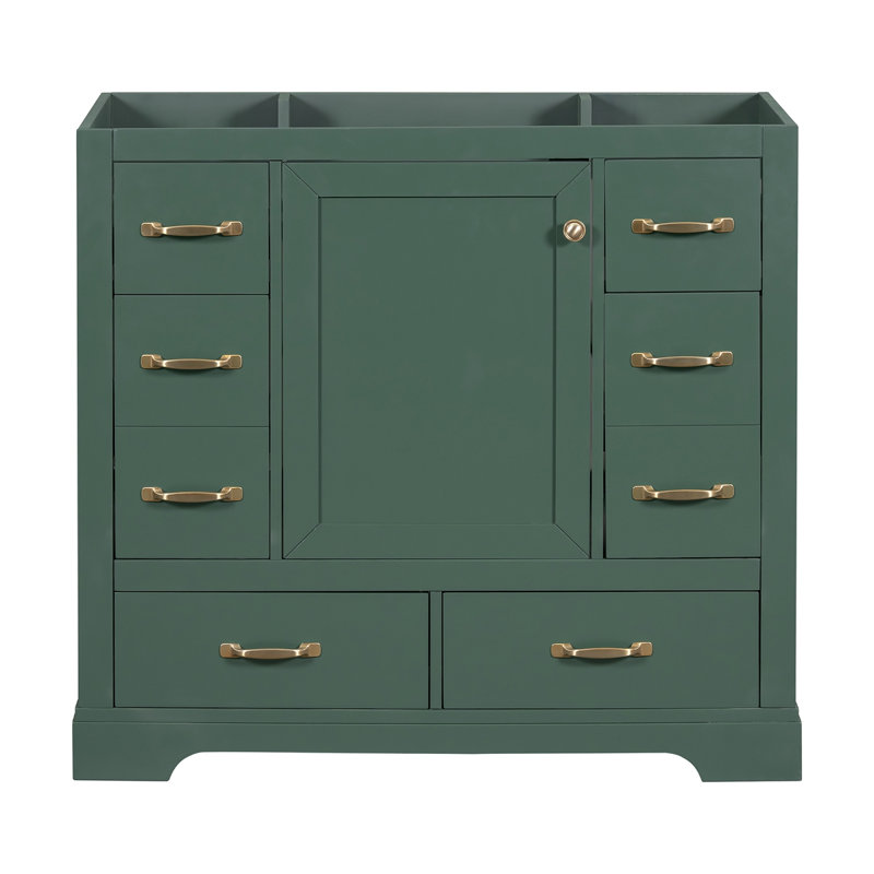Meuble-lavabo de salle de bain sans base de meuble-lavabo seulement, Vert, Or