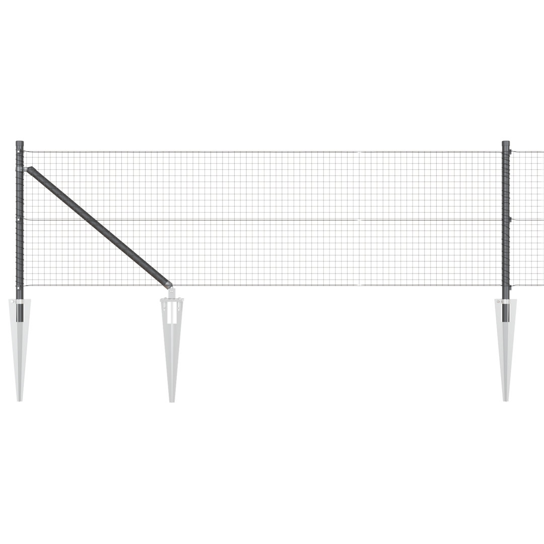 Vidaxl Welded Wire Fence With 7 Spike Posts Steel