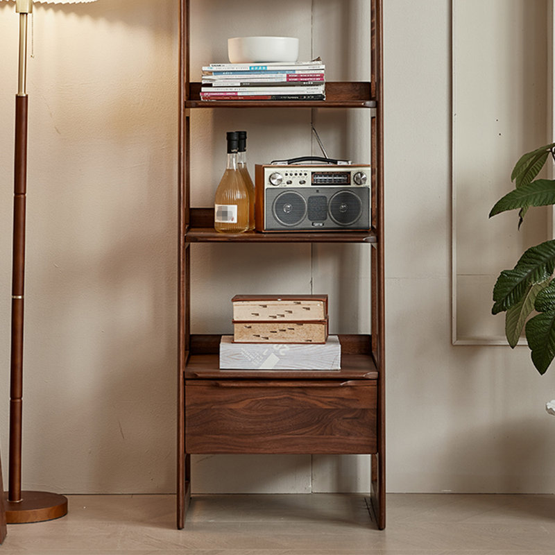 Classic black walnut small bookcase