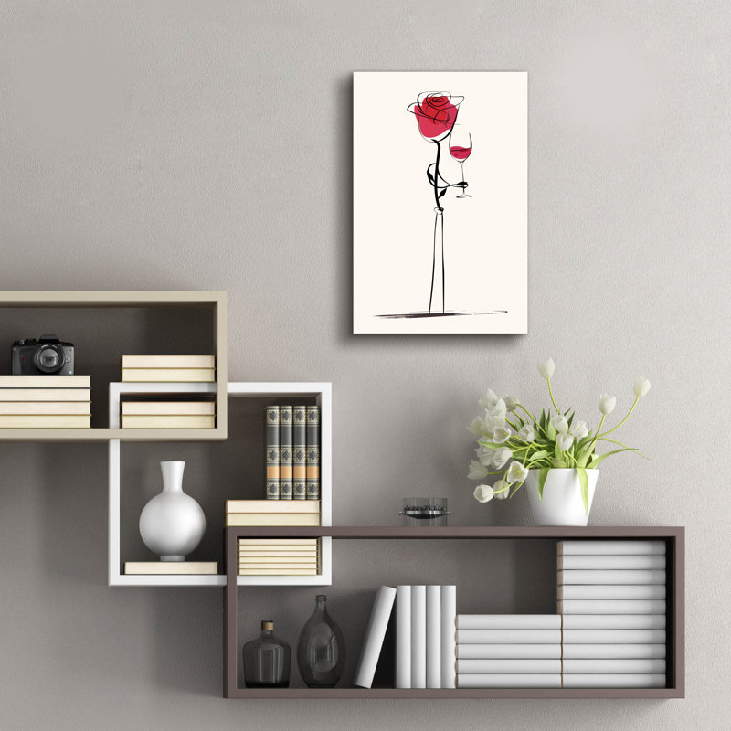 Art mural en verre épique «Wine Rose» par Andreas Magnusson, 16 po x 24 po, H 24 po x l 16 po