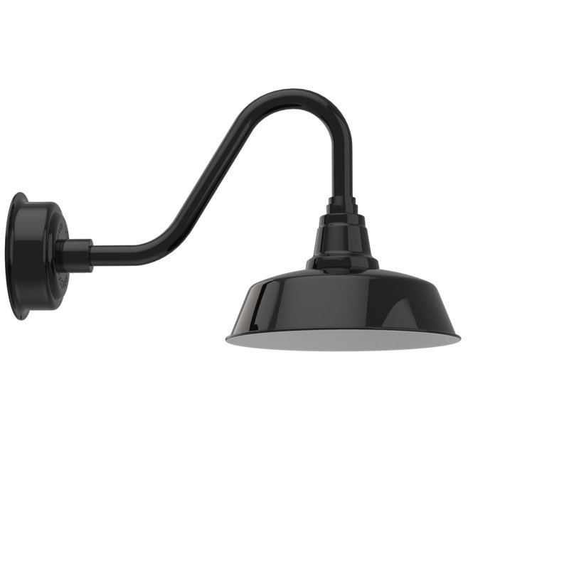 Luminaire de grange d'extérieur Vandervliet, Noir, H 13,62 po x l 12 po x p 22,25 po