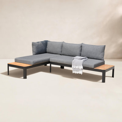 Brix 68" Teak Patio Sectional