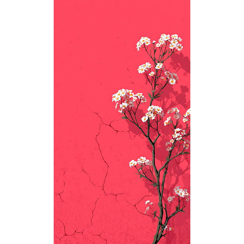 Wallside Blossoms - Art mural sur toile florale cerisier en fleurs, H 42 po x l 24 po