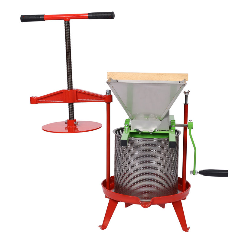 Pressoir à vin manuel et broyeur avec fabrication en acier pour pommes, raisins et baies
