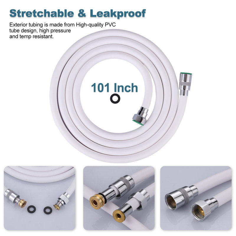 Shower Head Hose Extension For Bathing, White