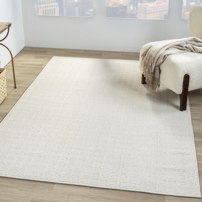 Solid Textured Area Rug, Rectangle 6' x 9'