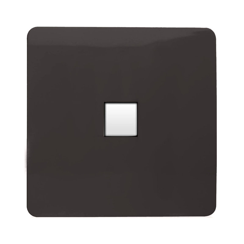 Trendi Switch 1 Gang RJ45 Cat 5e PC Ethernet Socket, Dark Brown