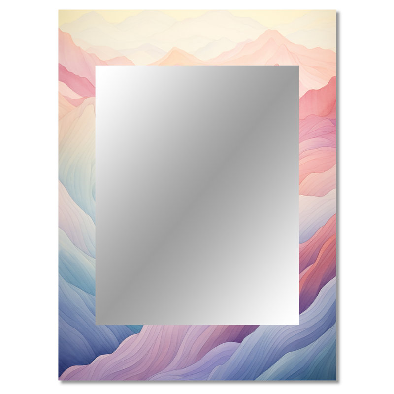 Majestic Mountain Views II - Mountains Unique Wall Mirror, Traditional Mirror, Printed Metal Art, 40" x 30"
