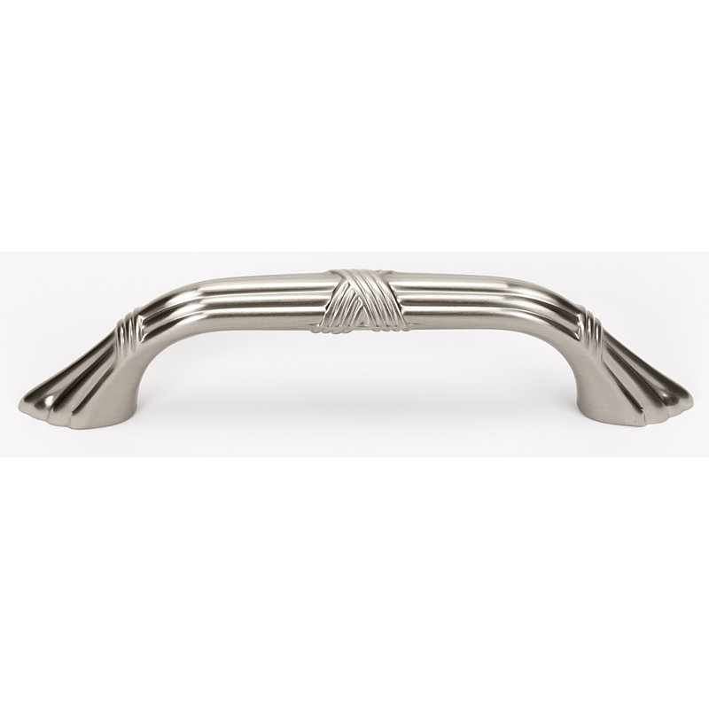 Ribbon And Reed Arch Pull, Satin Nickel