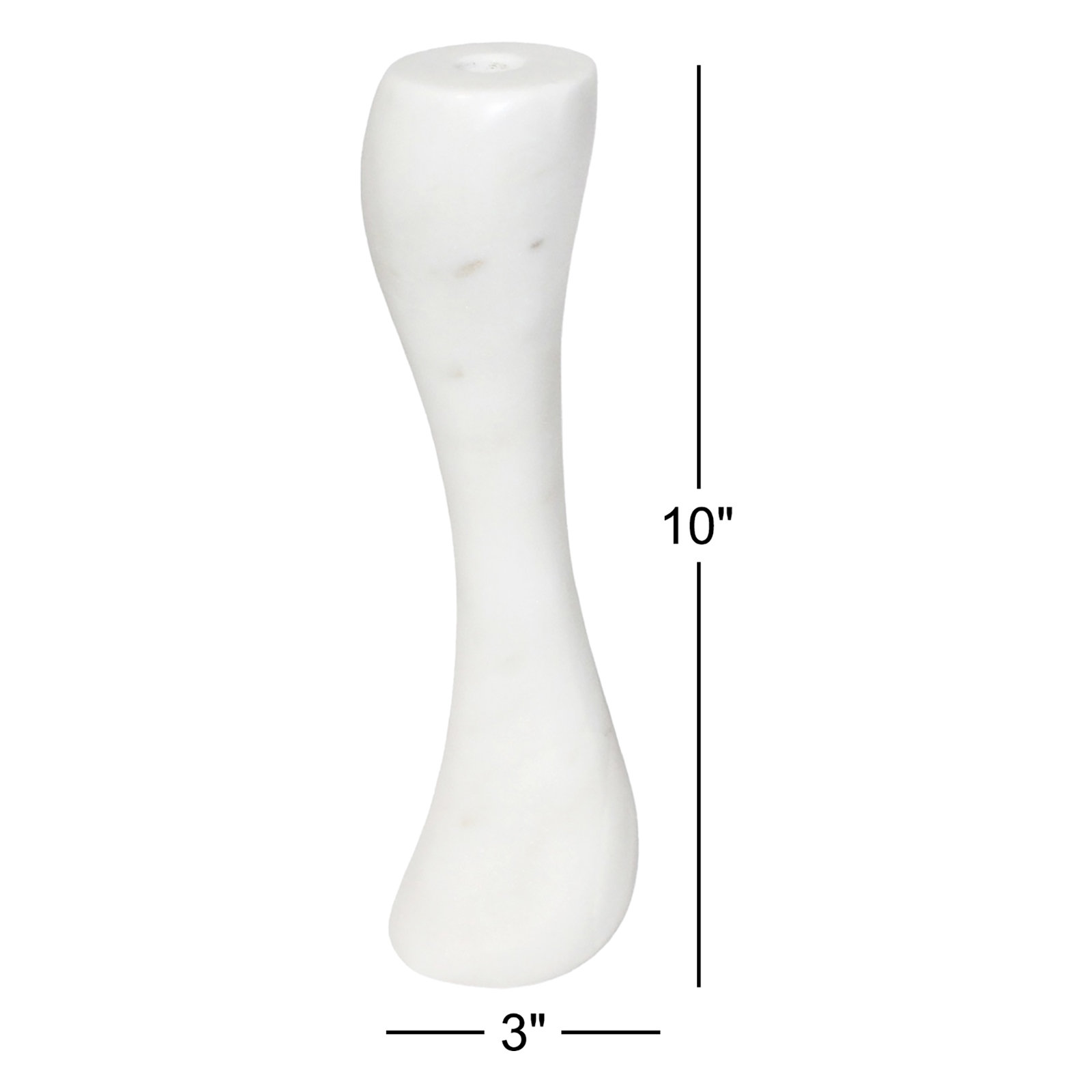 Loats Genuine Marble Candlestick Holder, 10" H x 3" W x 3" D