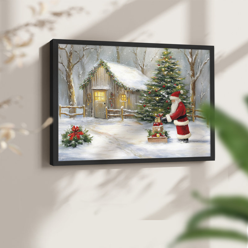 Art de Noël - DCCLXII - Reproduction encadrée - Restickable, H 11 po x l 14 po, Noir, noir, noir, noir