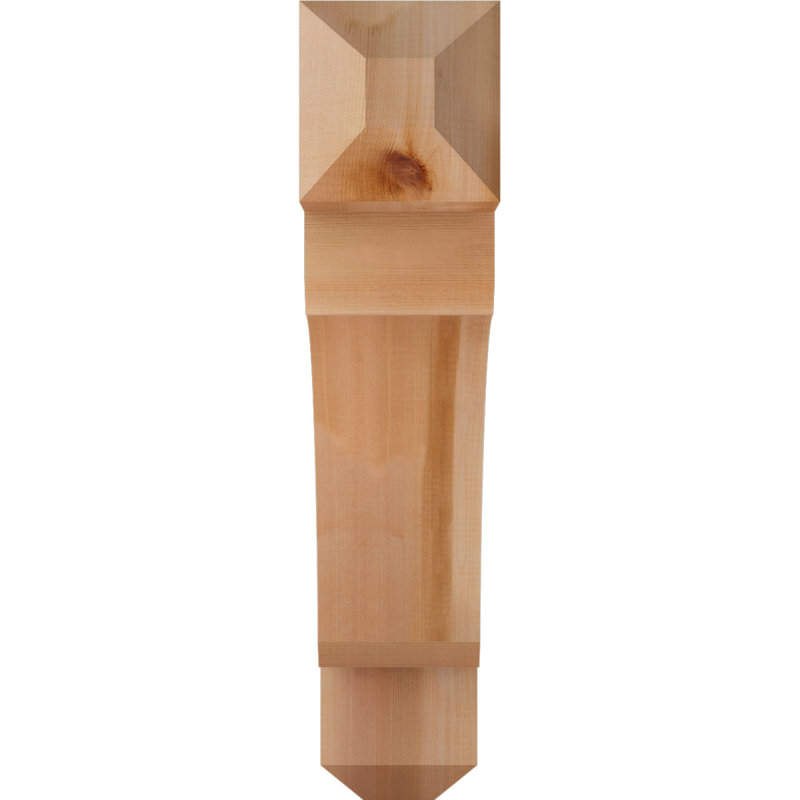 H Support en bois / corbeau, Western Red Cedar (Smooth), H 28 po x l 5,5 po x P 28 po