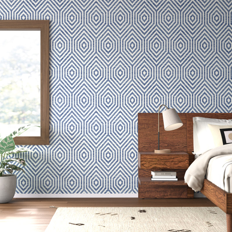 Rouleau de papier peint L 33 pi x l 20,5 po Amariea, Bleu denim