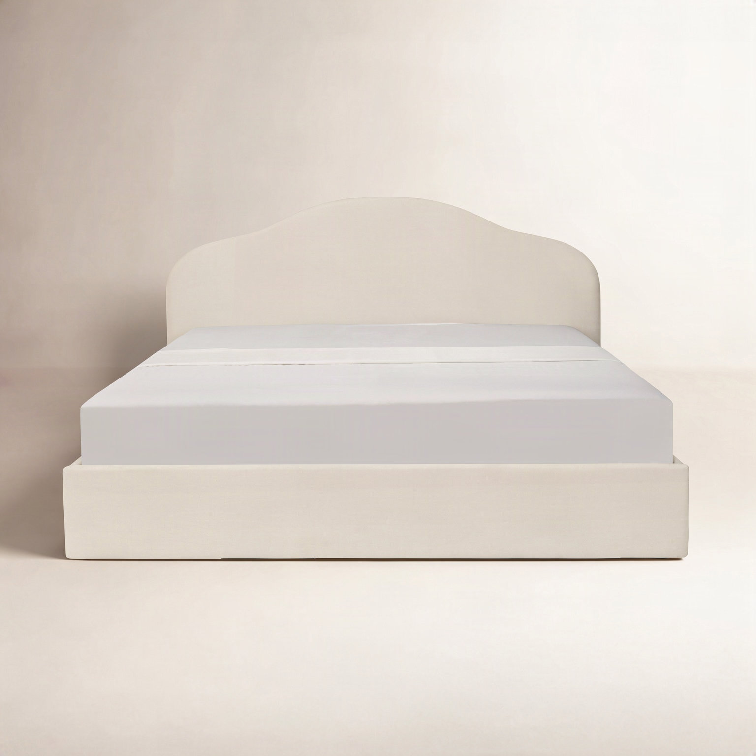 Low-Profile Storage Bed, Cream, King