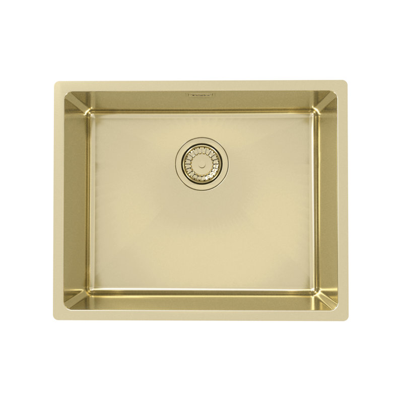 Belfry Kitchen Bergh 440mm W Single Bowl Inox Monarch Kitchen Sink 0, Gold