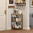 Corner Display Shelves With Storage Shelf & 16.34" Large Countertop, Rustic Wood Display Rack With Adjustable Feet For Kitchen/Bedroom/Living Room/Small Space