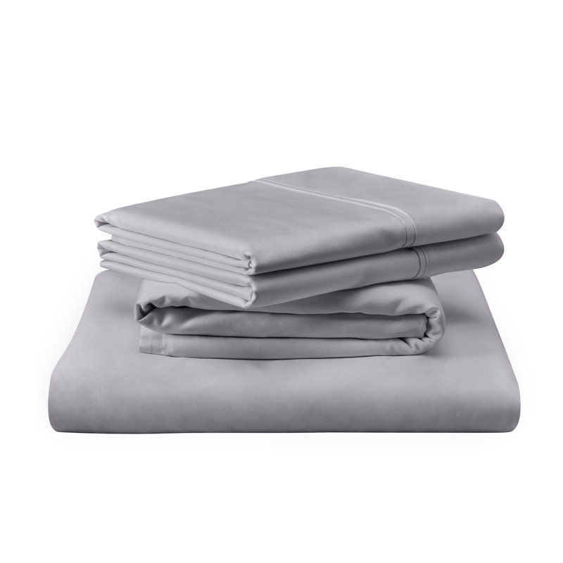 Tempur-Luxe Egyptian Sheet Set, Cal King Sheet Set + 1 Fitted Sheet/2 Pillowcases, Cool Gray