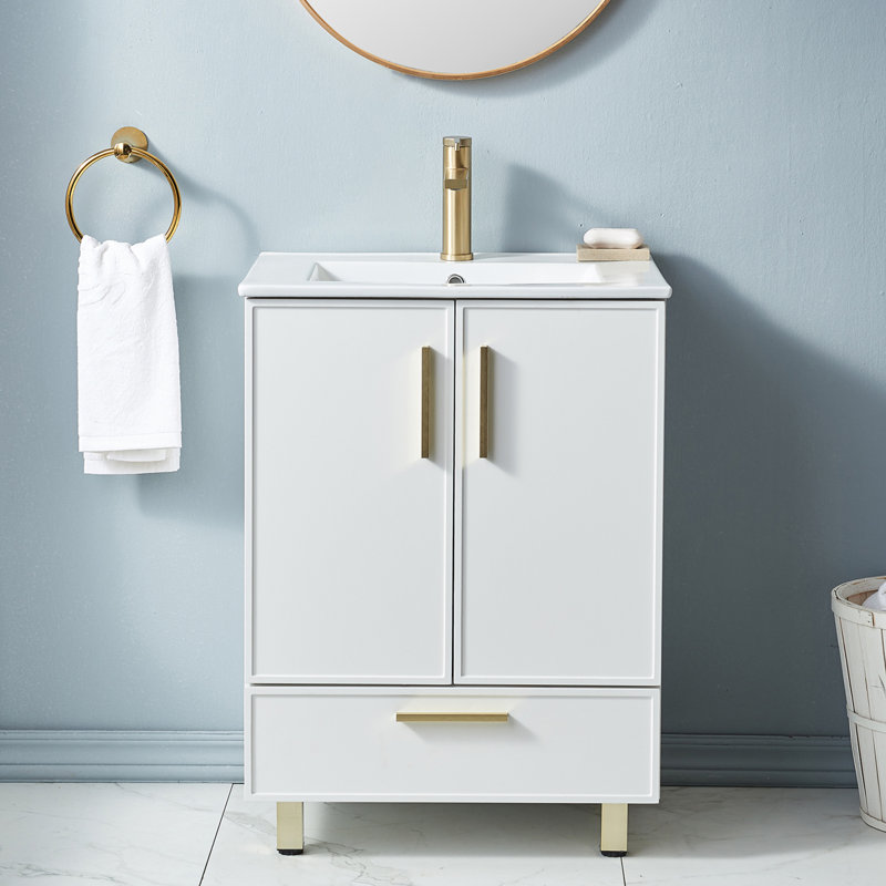 Ensemble de meuble-lavabo simple blanc moderne 24 po Moncerrat
