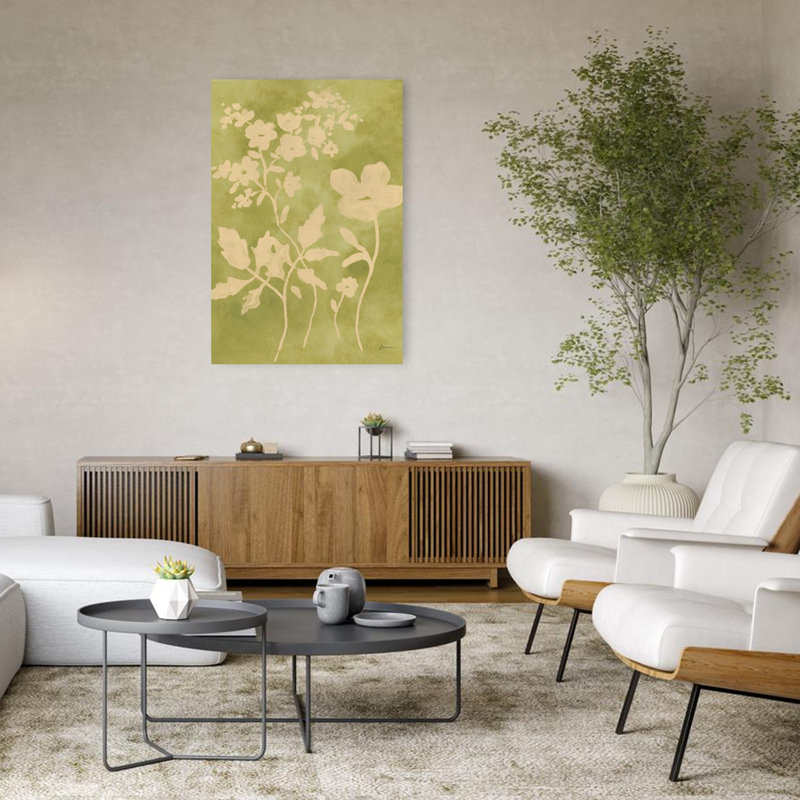 Sun Shadow Stems II, art floral contemporain abstrait, reproduction d'art mural, 48" H x 32" W