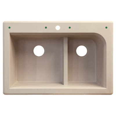 Radius 33'' L Double Bowl Kitchen Sink