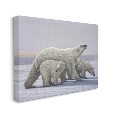 Famille d'ours polaires sur toile par Shane Lamb, impression