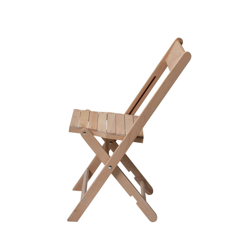 Chaise pliante en bois, Bois naturel