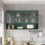 Armoire murale de rangement en verre à quatre portes pour salle de bain