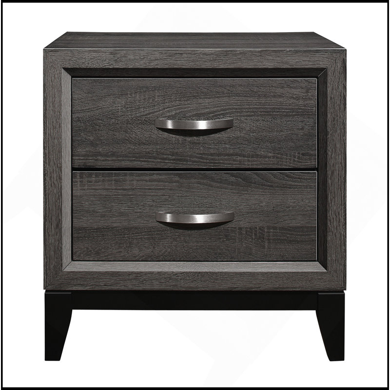 Contemporary Styling Gray Finish 1Pc Nightstand Dovetail Drawers Unique Bedroom Furniture