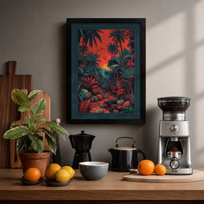 Jungle at Dusk Tropical - Framed Print