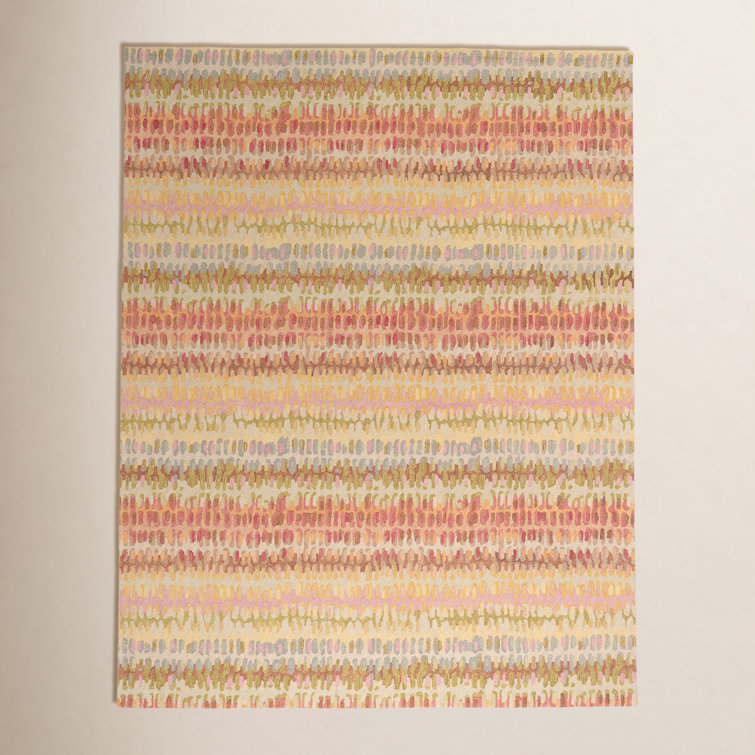 Paint Chip Pastel Hand Micro Hooked Wool Rug