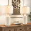 Lampe de table en céramique cannelée 25,25 "avec abat-jour tambour-1835989251