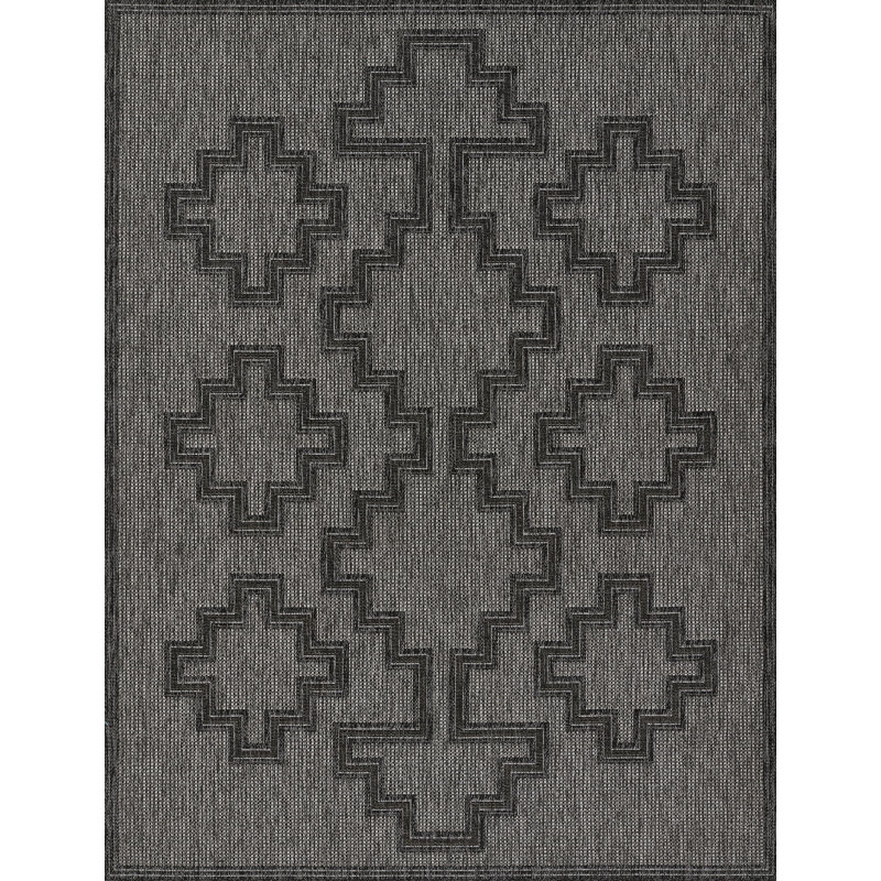 Tapis intérieur / extérieur gris anthracite Ava, Rectangle 2 pi x 3 pi