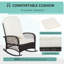 Chaise berçante de patio confortable, courbée, blanc crème pour chaise d'extérieur avec coussin, style rustique