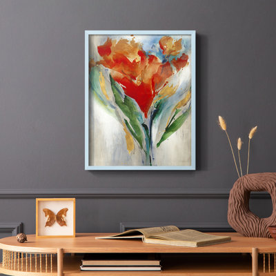 Wild Flower Bouquet Framed Print - Solid Wood