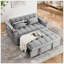 55.51 Inch Versatile Foldable Sofa Bed In 3 Lengths, Modern Sofa Sofa Sofa Velvet Pull-Out Bed, Adjustable Back And With USB Port And Ashtray And Swivel Phone Stand-118043399
