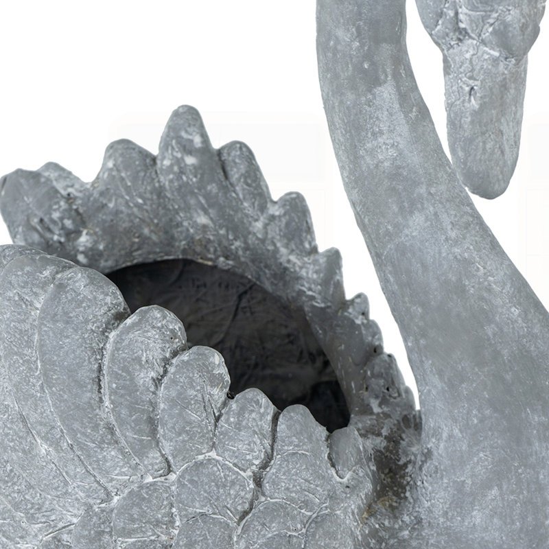 16.5x9x15.5" Mgo Swan Planter