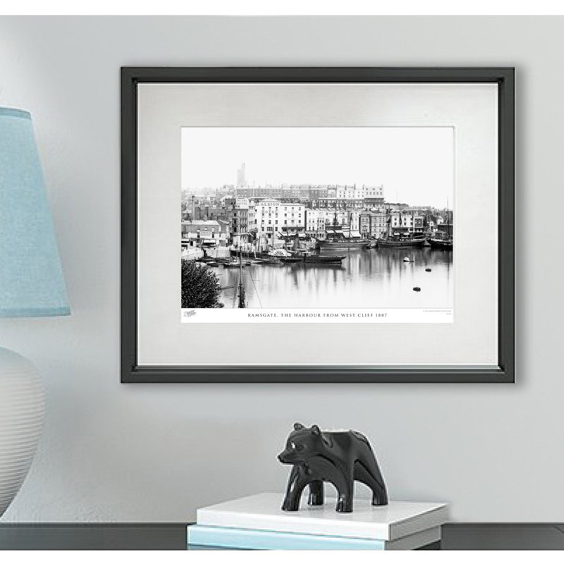 Ramsgate, The Harbour From West Cliff 1887 by Francis Frith - Single Picture Frame Print, 28cm H x 36cm W x 2.3cm D