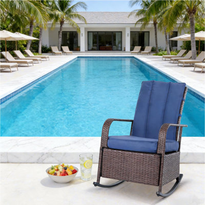 Soft Rocker Chair,Outdoor Rocking Rattan Recliner